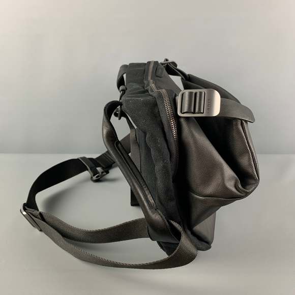 COTE & CIEL Black Mixed Materials Coated Canvas Cross Body Bag - Picture 2 of 7